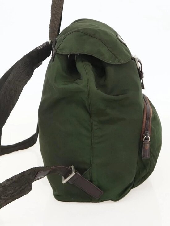PRADA Backpack Nylon Green Auth 174836 main image 15